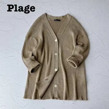 새상품급 plage 플라주 재즈 린넨 가디건 니트 완판템 린넨