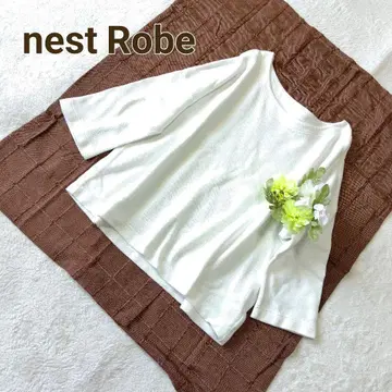 네스트로브 심플 와이드 티셔츠 7부 소매 와플 오버 사이즈