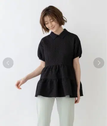 SONO 티어드 플레어 링클 튜닉 블라우스 블랙