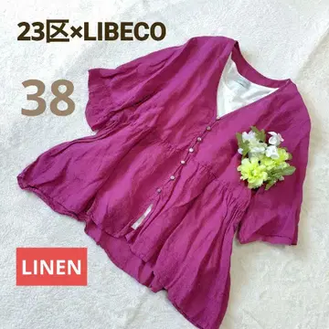 23구 x LIBECO 린넨 100% 린넨 블라우스 페플럼 라인 튜닉