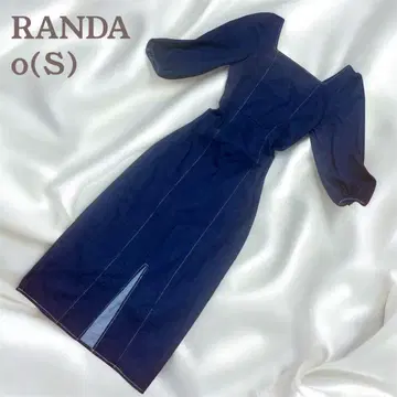 RANDA 데님 원피스 스티치 스트레치 소재 슬릿 네이비