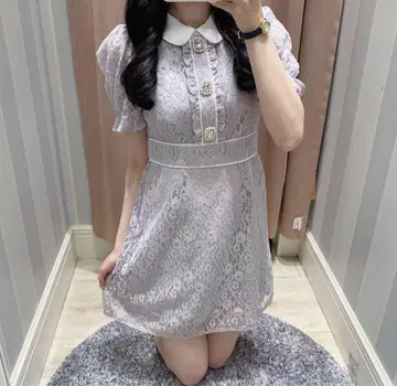 evelyn 레이스 비쥬 원피스 아이스 그레이