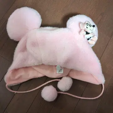 미니 마우스 귀도리 모자 핑크 58cm