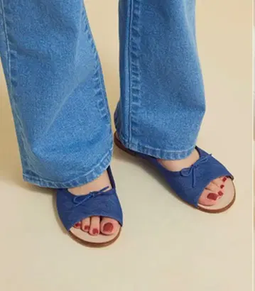레페토 데님풍 오픈토 샌들