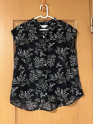 SLOBE IENA 슬로브 이예나 미모사 패턴 칼라 블라우스 블랙