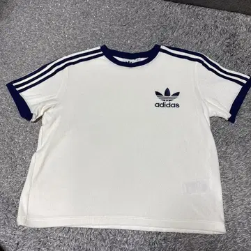 adidas 3 스트라이프 티셔츠 S 화이트