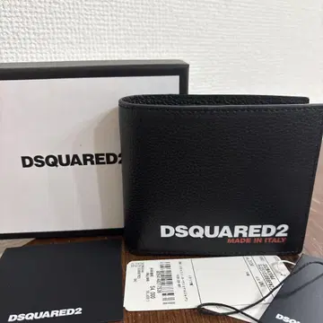 DSQUARED2 지갑 접이식 블랙 가죽 지갑