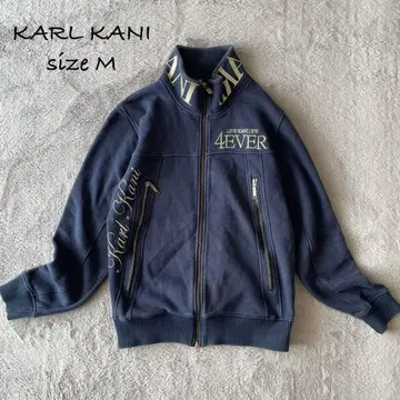 즉시 완판 KARL KANI 럭셔리 자수 맨투맨 겉옷 점퍼 네이비 M