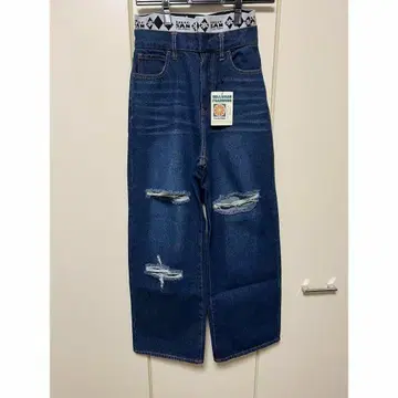 새상품 헬로 샌프란시스코 자카드 컷 아웃 데님 블루 S