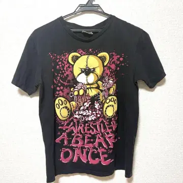 IWRESTLEDABEARONCE 밴드 티셔츠 좀비 베어 그라인드코어