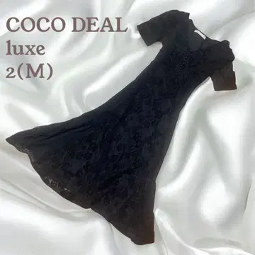 COCO DEAL luxe 레이스 원피스 레이스업 반팔 블랙