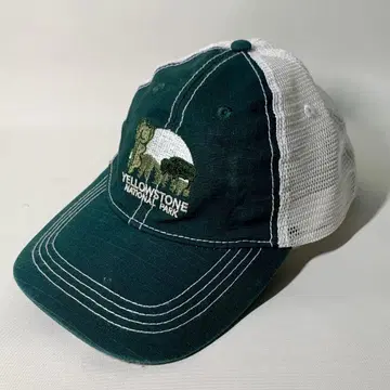 90s PRAIRIE MOUNTAIN 메쉬 캡 자수 로고 그린 컬러