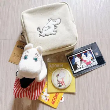 무민 굿즈 묶음 판매 MOOMIN 파우치 봉제 인형 캔뱃지 씰