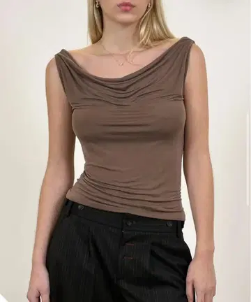 새상품 Peachy den 드레이프 탱크탑 The Kylie Top