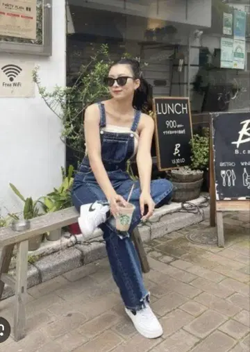 EVRIS 리메이크 플레어 데님 살로펫