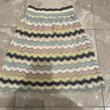M missoni 플레어 스커트 물결 모양 스트라이프 멀티 컬러