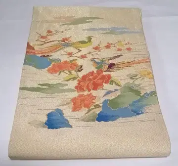 나고야 오비 순수 실크 금실 오나가도리 고급 고급품