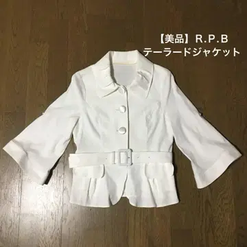 [ 새상품급 ] R.P.B 화이트 테일러드 자켓 벨트 포함