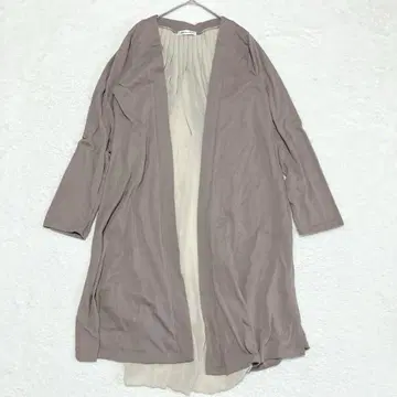 롱 가디건 겉옷 M-L 연한 브라운 베이지 긴팔 냉방병 예방 성숙/러블리