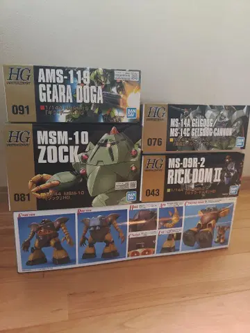MG 고그 & HG 릭 도무 II 조쿠 기라 도가 양산형 겔구그 5점