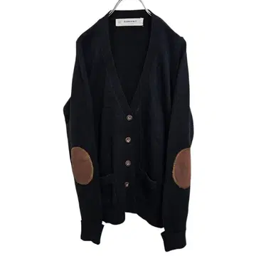 자라 ZARA 니트 가디건 엘보 패치 블랙 L