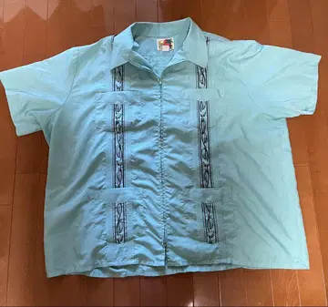 90s 00s 쿠바 셔츠 민트 그린 오버사이즈 빅 사이즈