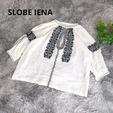 슬로브 이에나 SLOBE IENA 자수 코튼 블라우스 [F] 화이트