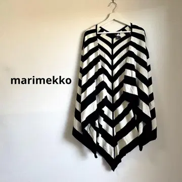 marimekko 마리메꼬 보더 무늬 케이프 코트, 대형 케이프 판초