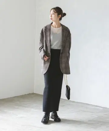 Noble 노블 스무스 니트 롱 타이트 스커트