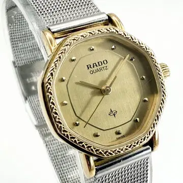 [작동] RADO 손목시계 여성용 옥타곤 골드 쿼츠 주얼리