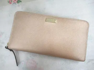 새상품급 케이트 스페이드 katespade 라운드 지퍼 장지갑 핑크 골드