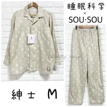 [미사용] 와코루 수면과학 x SOU SOU 남성용 파자마 새틴 M