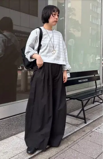 저널 스탠다드 코튼 나일론 슈퍼 와이드 코쿤 팬츠