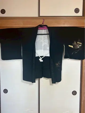 겉옷, 블랙, 일본 의류, 기모노, 재봉실 포함, 미착용
