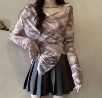 시어 셔츠 시어 이너 얇은 소재 긴팔 여성용 무늬 패턴 예쁜 의류