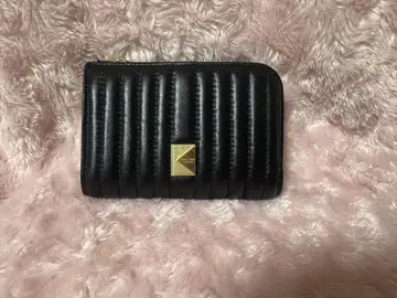 kate spade 데코 퀼티드 접이식 지갑 블랙