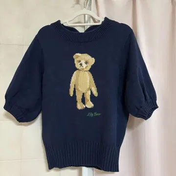 LILYBROWN Lily Bear 반팔 니트 네이비