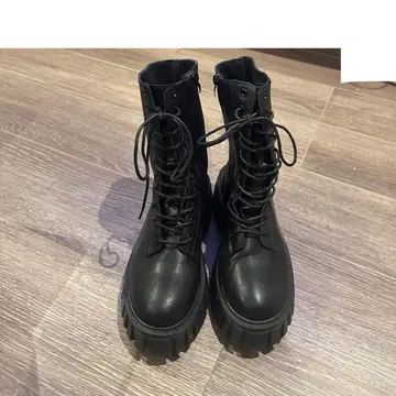 미들 부츠 숏부츠 블랙 통굽 성인식