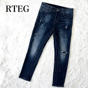 RTEG 아담스저글러 스키니 데님 팬츠 바이올런트 페인트 XXL