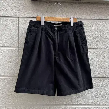 USED USA 구제 의류 블랙 2턱 숏팬츠 32 와이드 vintage