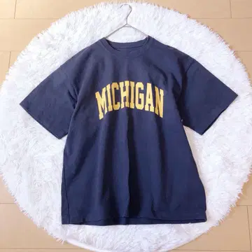 MICHIGAN 레어 두꺼운 오버 사이즈 티셔츠 미시간 대학교 칼리지 M