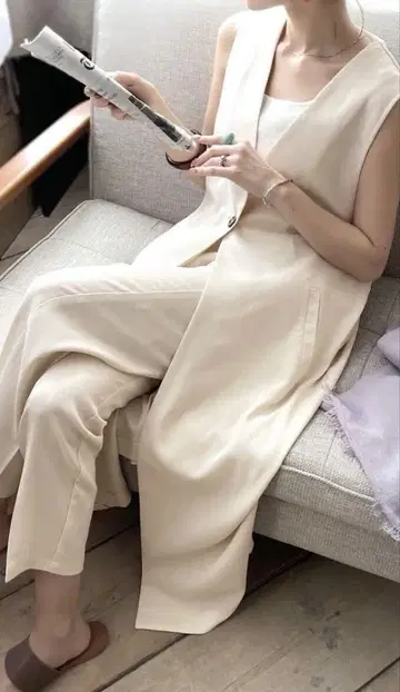 아이보리 롱베스트 빅 사이즈
