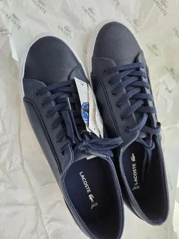 LACOSTE 네이비 스니커즈 40