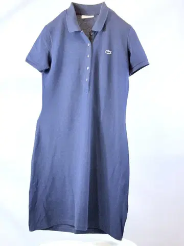 [ LACOSTE 라코스테 ] 슬림 핏 피케 셔츠 원피스 네이비