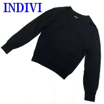 INDIVI 인디비 니트 V넥 울 블랙 38 C2154