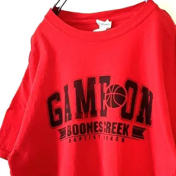 GAME ON BOONESCREEK 티셔츠 레드 빨간색 구제 의류