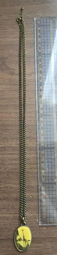 기린 풍경화 디자인 골드 목걸이