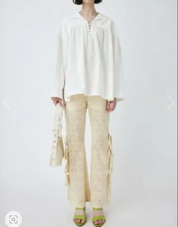 moussy SIDE RIBBON LACE 팬츠 아이보리