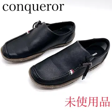 미사용 conqueror OASIS LEA 컨컬러 가죽 블랙 27cm