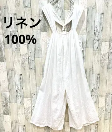 furfur 퍼퍼 린넨 100% 살로펫 팬츠 올인원